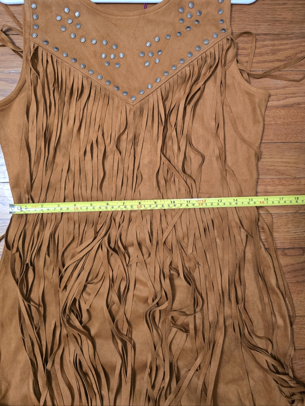 Idyllwind Garland Hippie Studded Fringe Faux Suede Sleeveless Mini Dress Sz.M - Picture 11 of 16